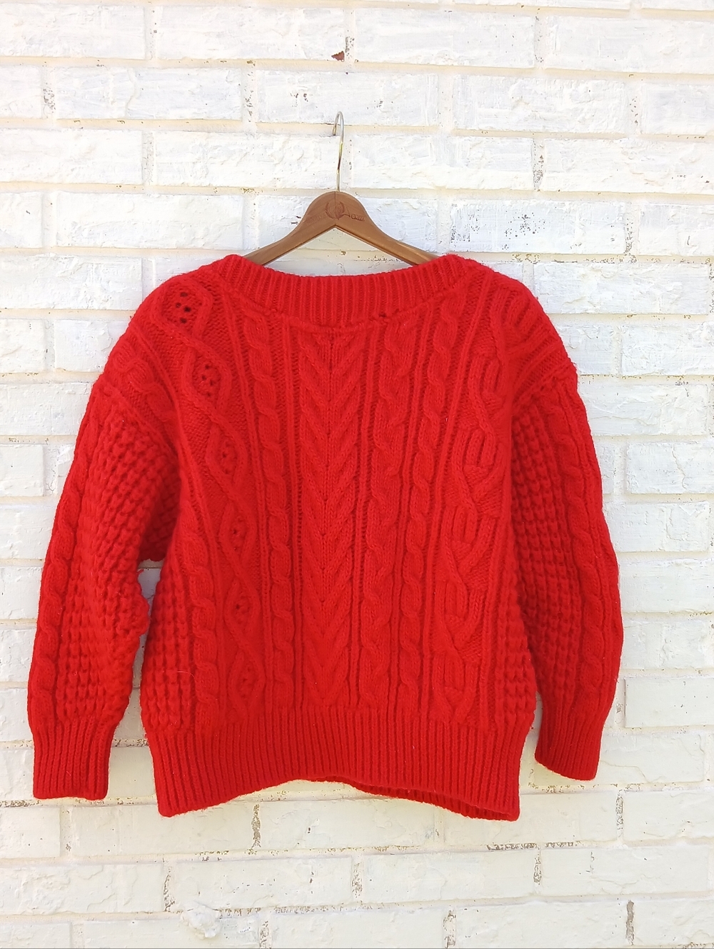 Album By Kenzo 100% Wool Red Chunky Sweater Italy - Picture 5 of 5